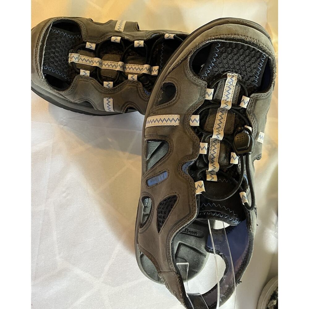 LL Bean Hiking Sandals Men 13 Medium Fisherman Slingback Gray/Blue 293678